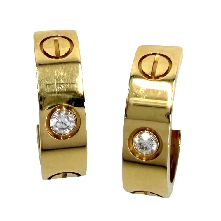 カルティエ ピアス レディース フープピアス ラブ ビスモチーフ LOVE