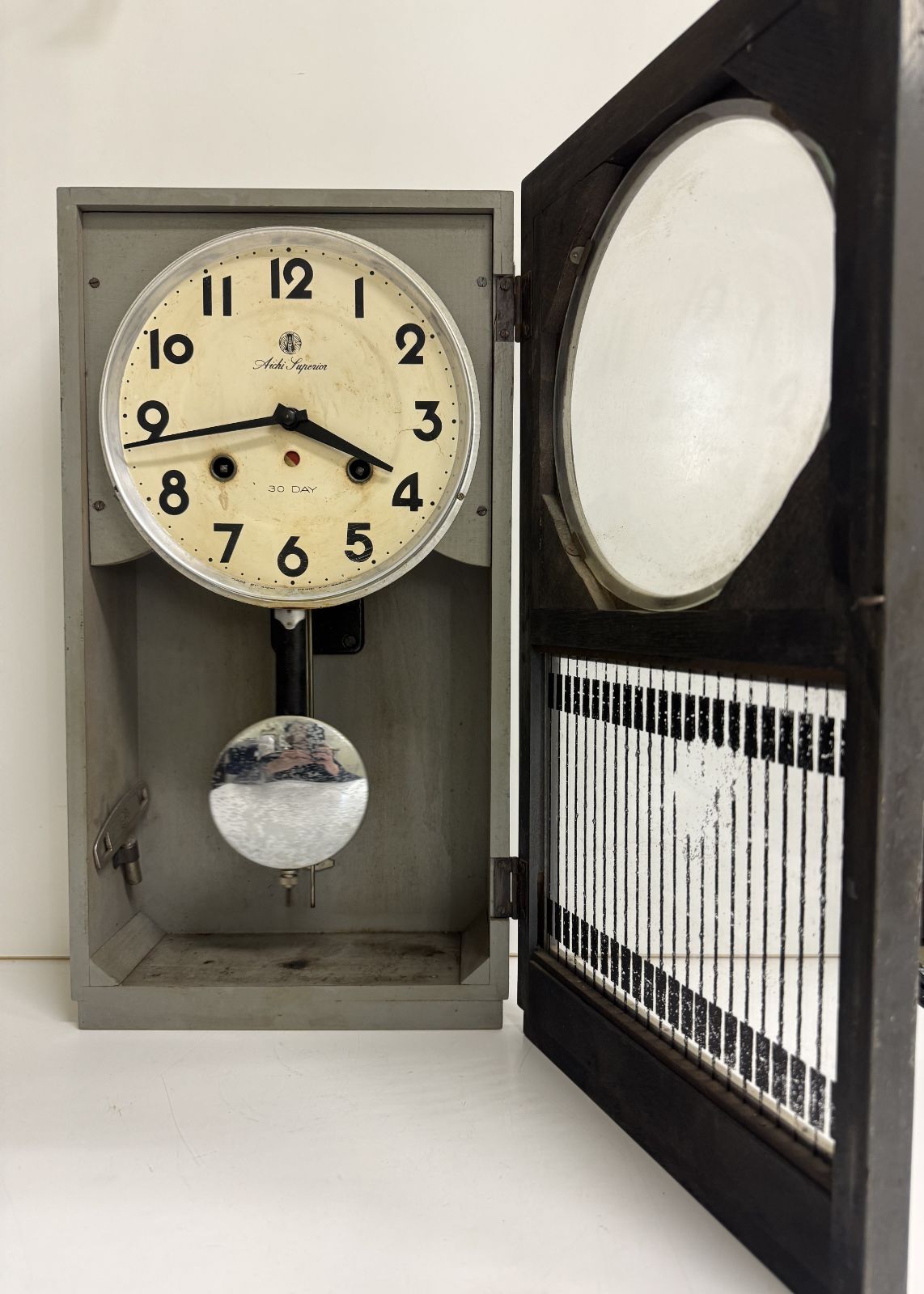 レトロ】愛知時計電機 30DAYゼンマイ式掛け時計 ボンボン時計 - メルカリ