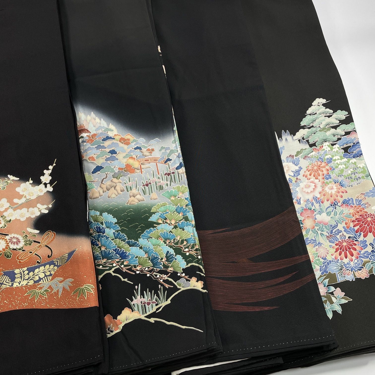 黒留袖 4枚 正絹 ポリエステル 着物まとめ売り 同梱購入歓迎 リメイク