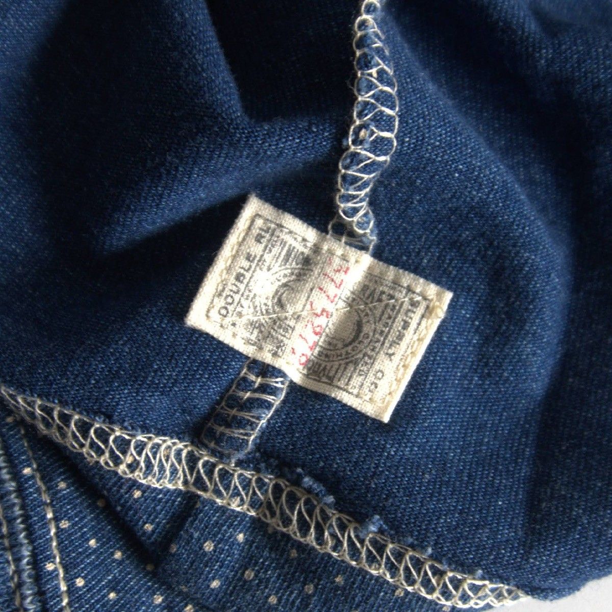 名作】RRL【POLKA DOT HENLEYNECK SHIRT】L ポルカドット インディゴ