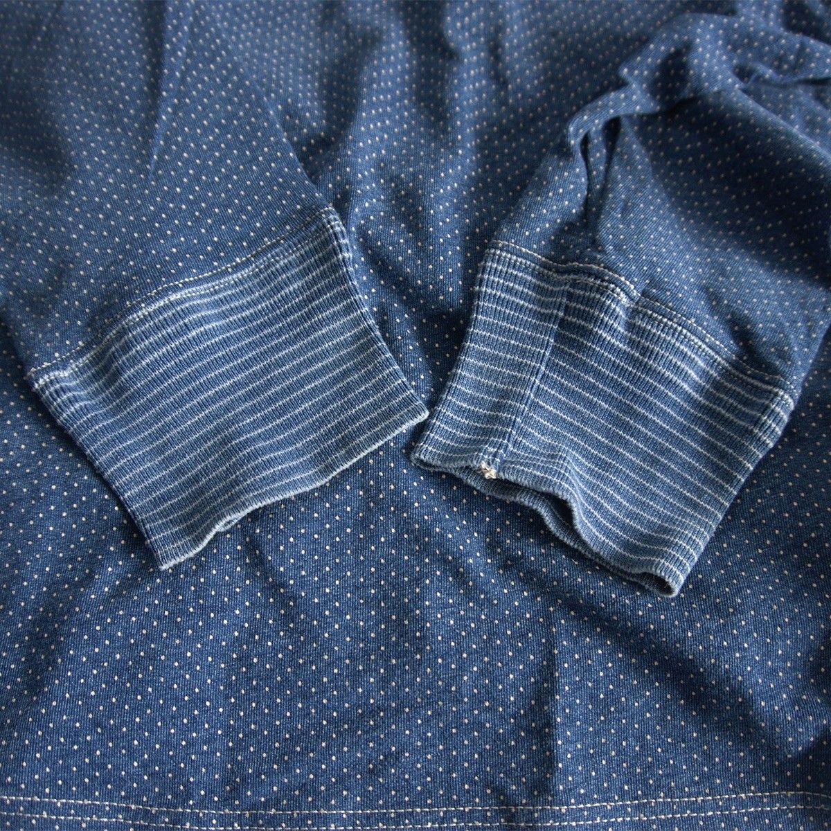 名作】RRL【POLKA DOT HENLEYNECK SHIRT】L ポルカドット インディゴ