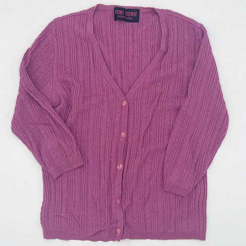 YUKI TORII ユキトリイ 7分袖ニットカーディガン パープル Sサイズ 〇