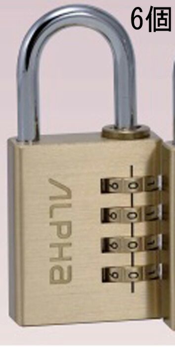 ダイヤル 南京錠 ダイヤル式 アルファ かぎ 2820-40mm 4桁 番号可変式 数字 6個入り1箱単位 ALPHA シリンダー錠 真鍮 アンティーク 鍵 旅行バック 工具箱 ポスト 門扉 倉庫 保管庫 自転車 バイク 盗難防止 防犯 ロッカー 宅配ボックス