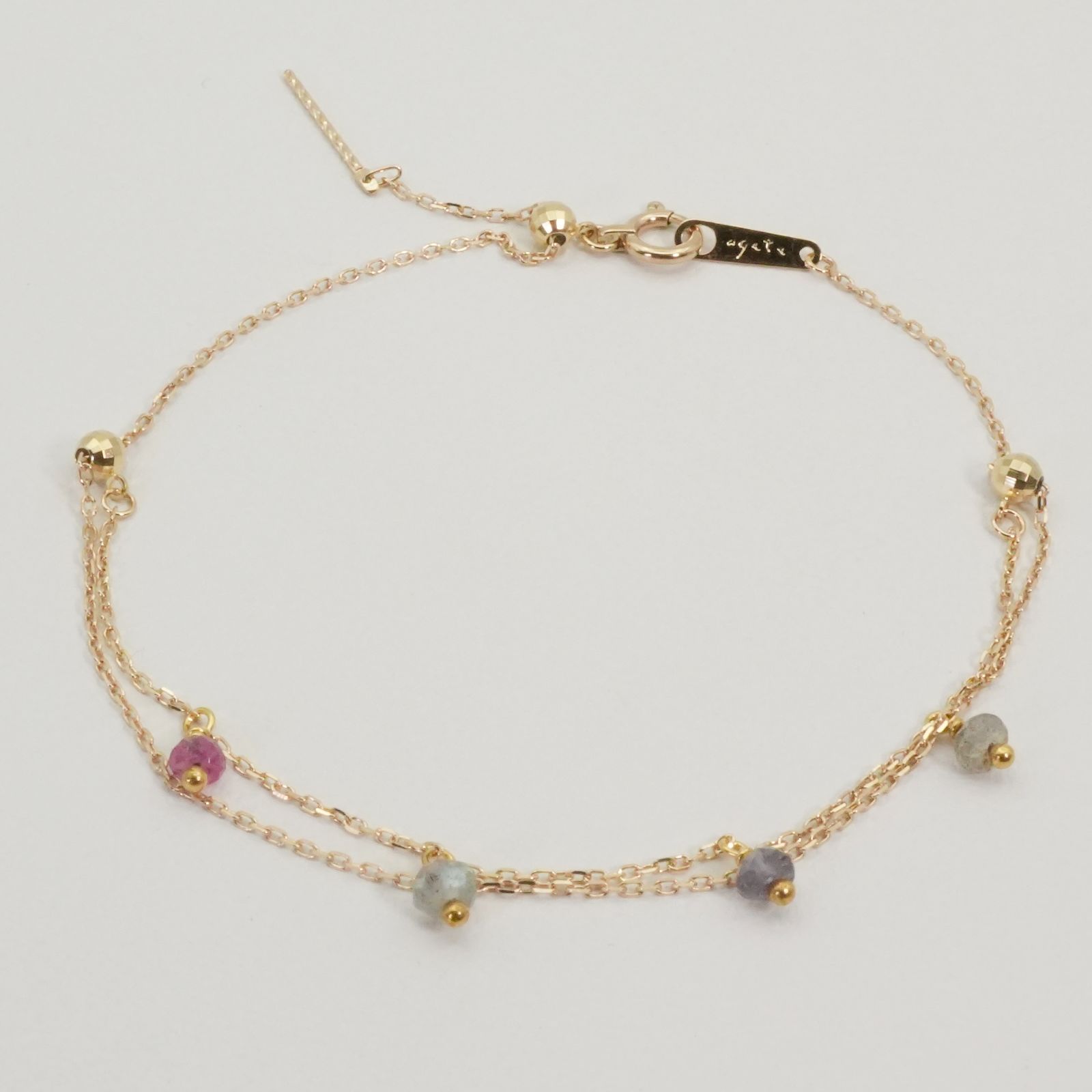 アガット K10 ブレスレット ラブラドライト×ルビー/25-2967 - メルカリ