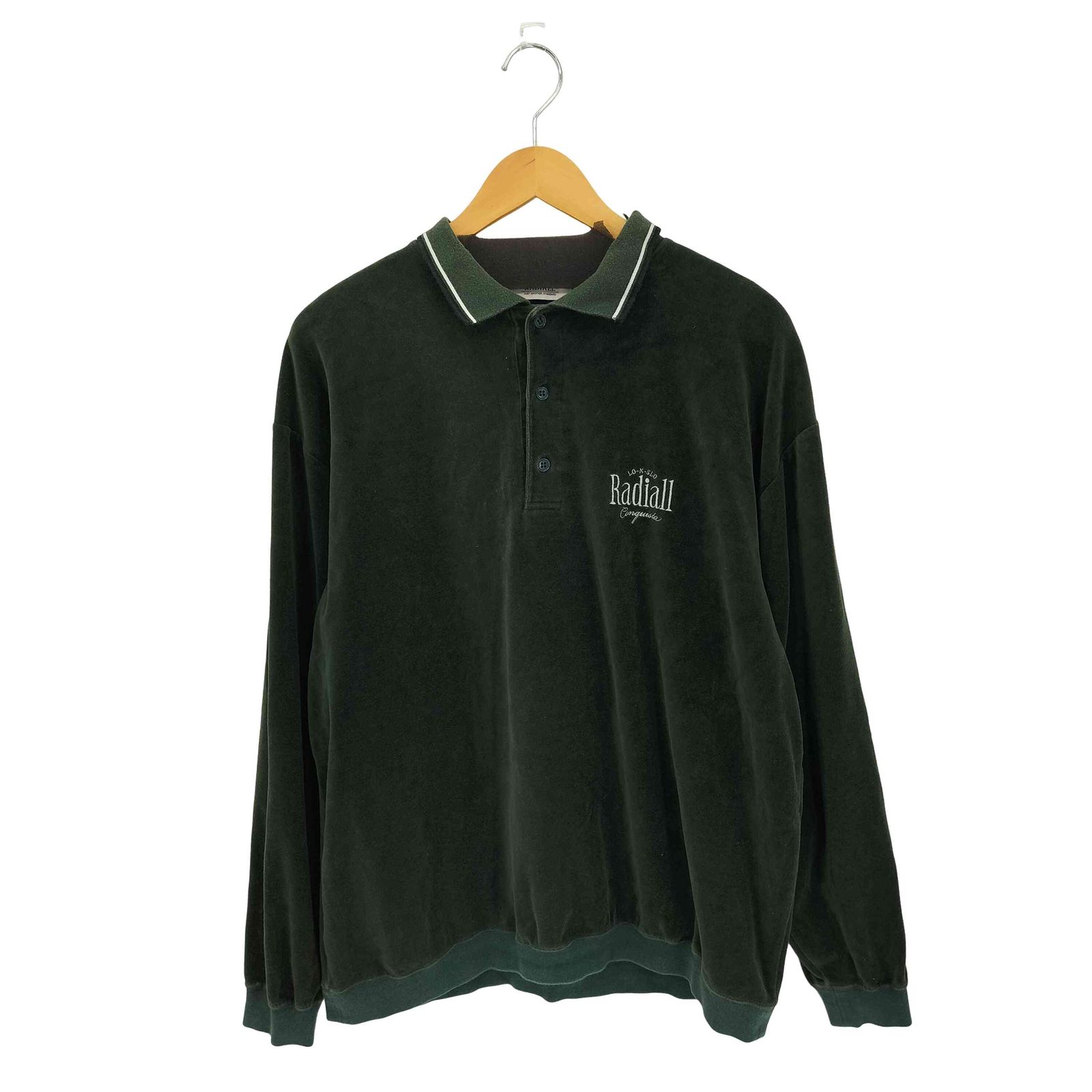 ラディアル RADIALL ベロア ロングスリーブ ポロシャツ メンズ M