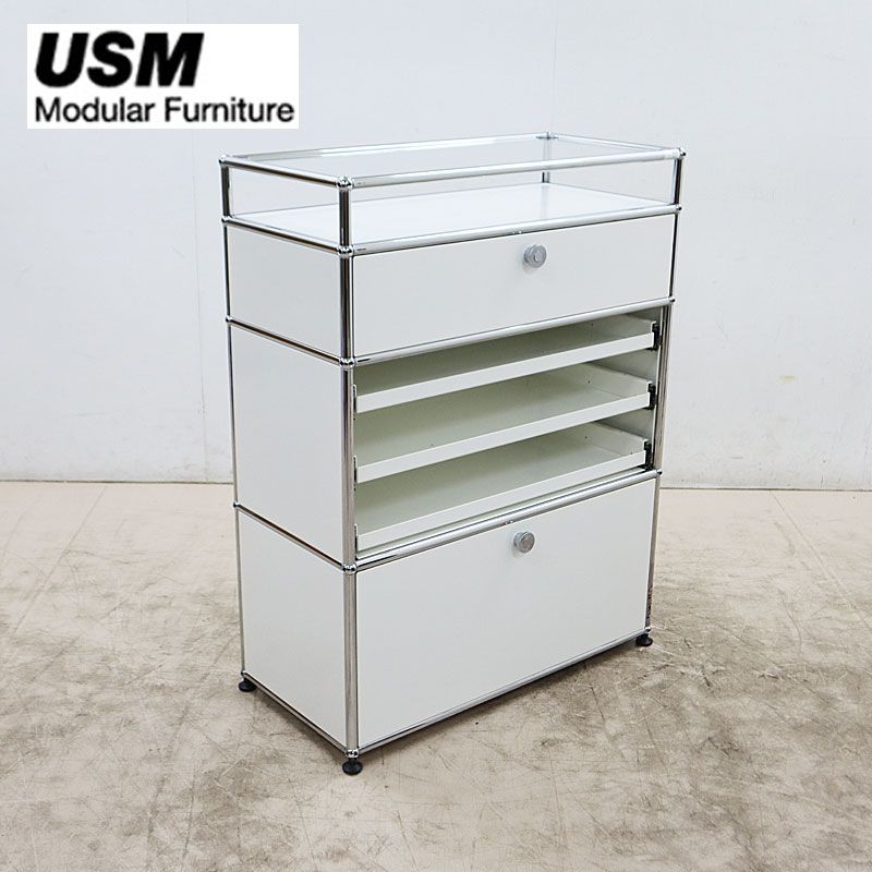 USM Haller ハラーシステム 1列2段キャビネット 上・下段