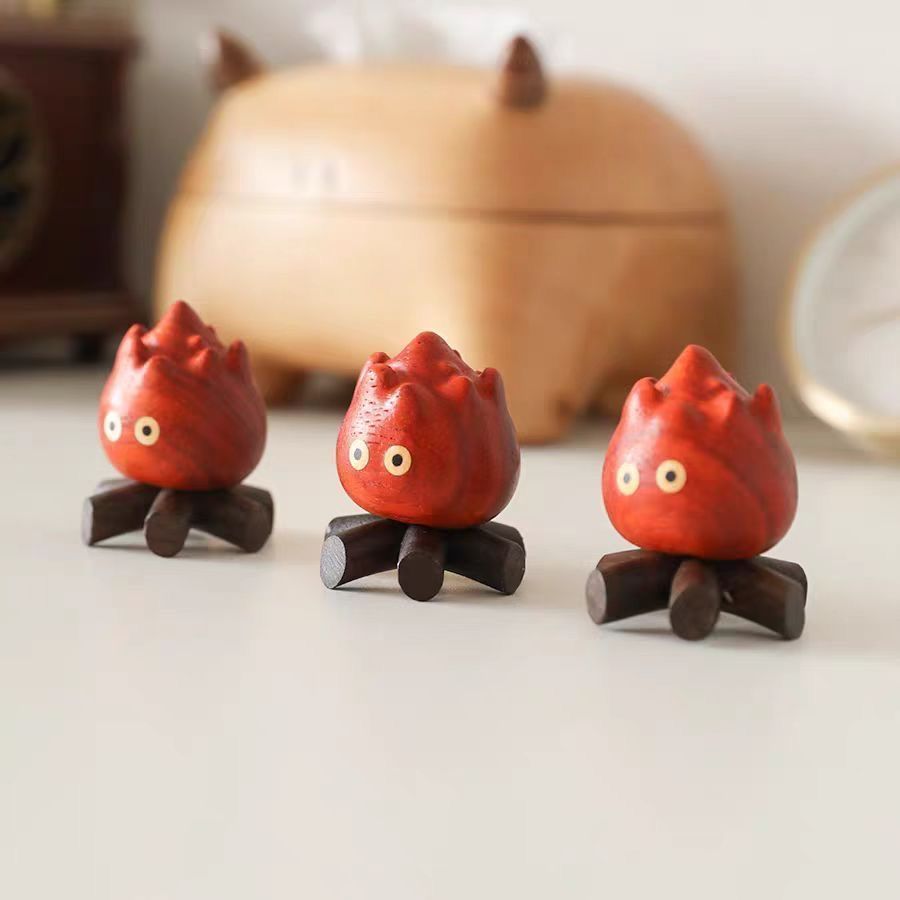 手彫り マッチ棒人間 木彫り 置物 苗木材 カートゥーン かわいい