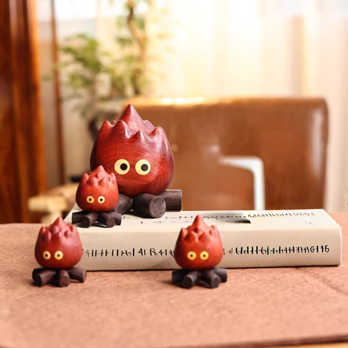 手彫り マッチ棒人間 木彫り 置物 苗木材 カートゥーン かわいい