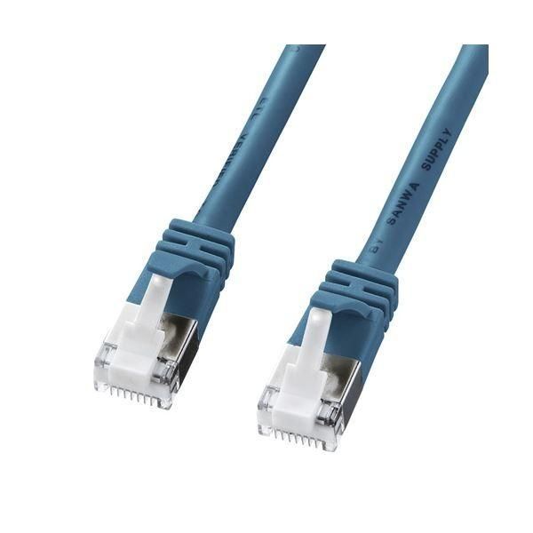 (まとめ)サンワサプライ ツメ折れ防止カテゴリ5eSTPLANケーブル KB-STPTS-005BL〔×5セット〕