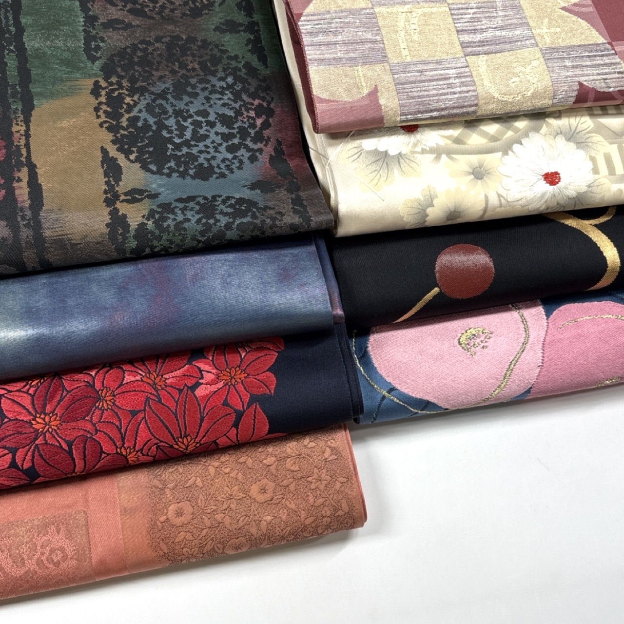 名古屋帯 8枚 正絹 帯まとめ売り 同梱購入歓迎 リメイク用 着付け練習