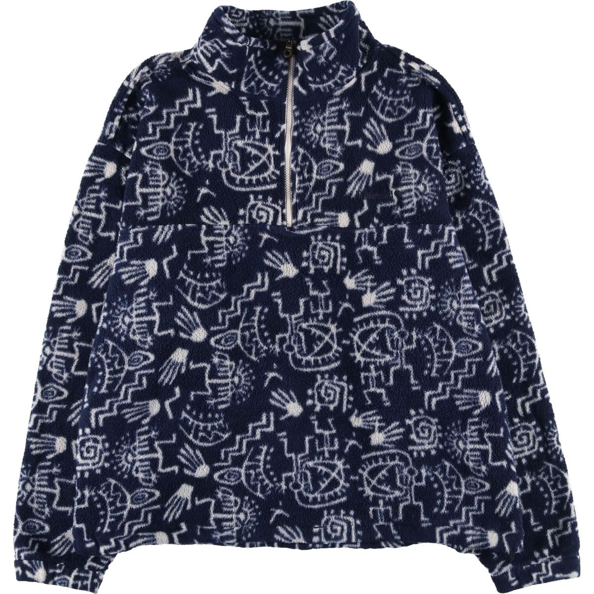 古着 90年代 ティンバーランド Timberland DYERTECH 総柄 ハーフジップ