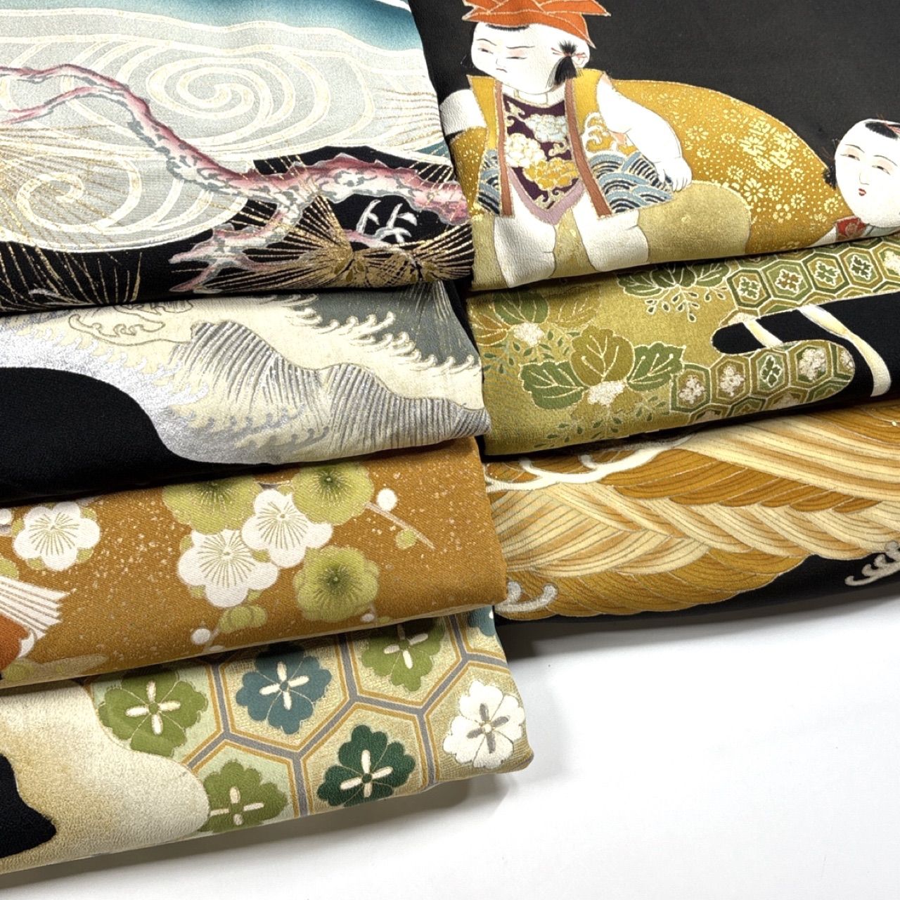黒留袖 7枚 正絹 着物まとめ売り 同梱購入歓迎 リメイク用 着付け練習
