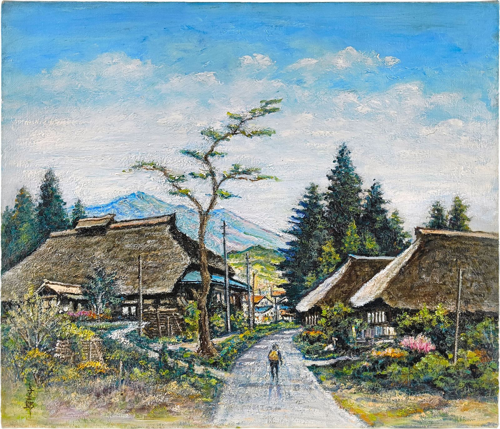 林与三郎 「早春の石筵」 油絵・油彩画 絵画 - メルカリ