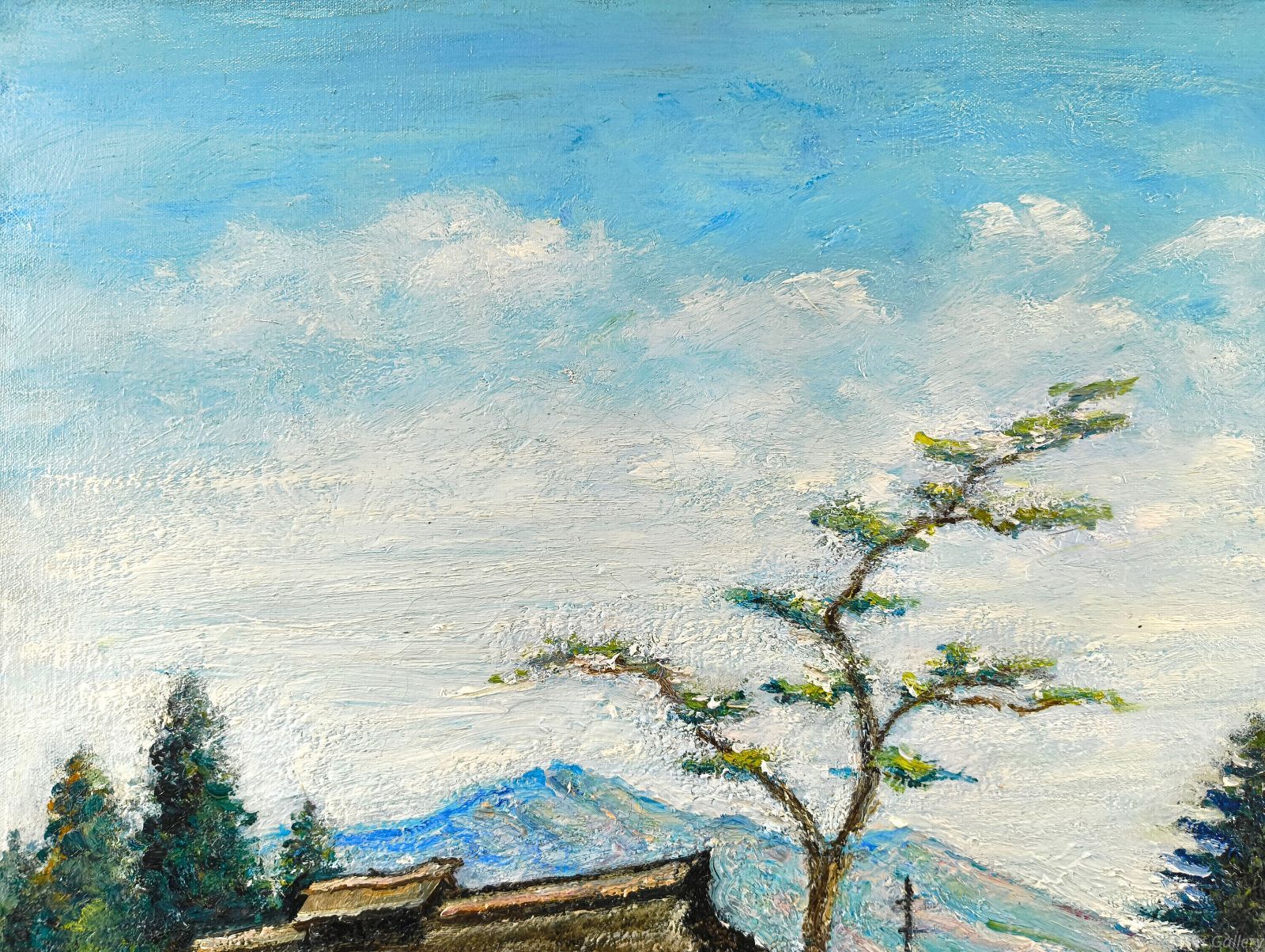 林与三郎 「早春の石筵」 油絵・油彩画 絵画 - メルカリ