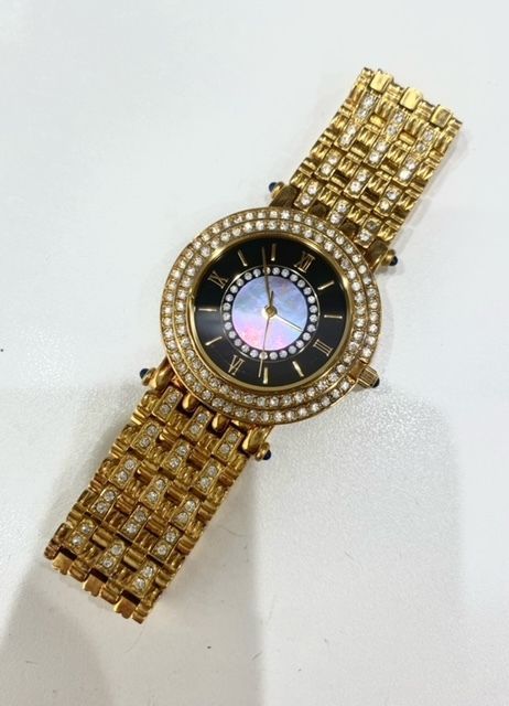 新品電池/稼働 VALENTINO DOMANI 宝飾 腕時計 ストーンベゼル 