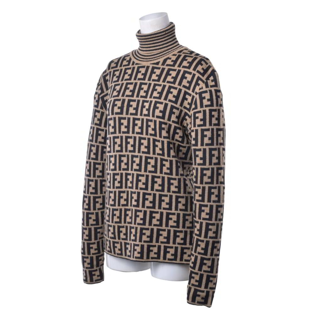 FENDI ヴィンテージ ズッカ柄 ウール タートルネック ニット - メルカリ