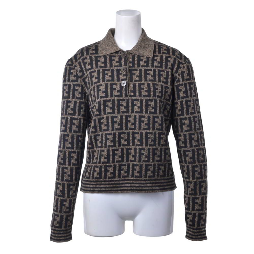 FENDI ヴィンテージ ズッカ柄 ウール ニット ポロシャツ - メルカリ