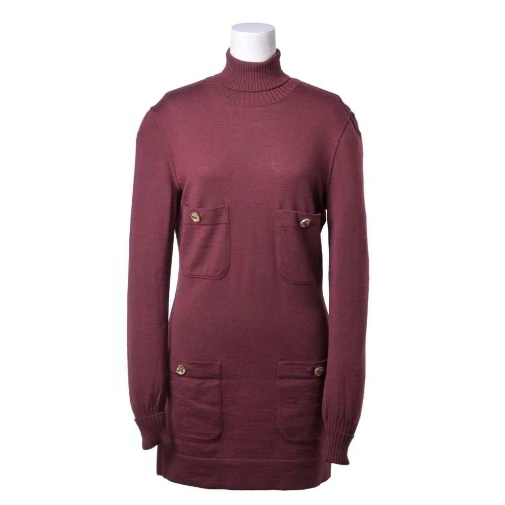 CHANEL ヴィンテージ ウール タートルネック ニット ココマークボタン9