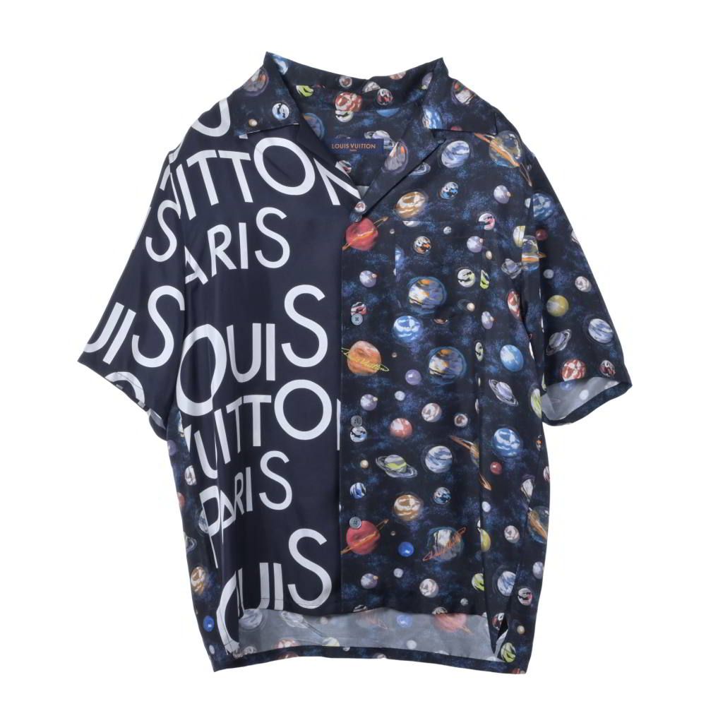 LOUIS VUITTON シルク ギャラクシー プリント オープンカラー シャツ