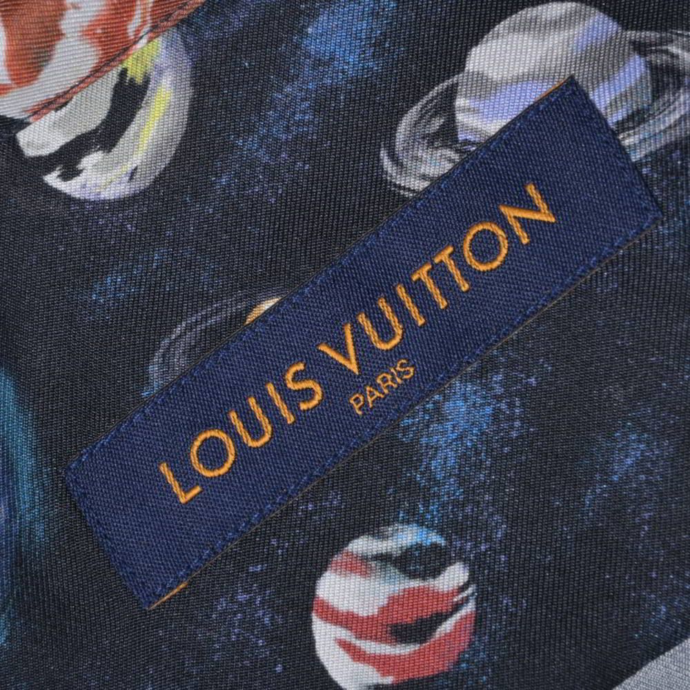 LOUIS VUITTON シルク ギャラクシー プリント オープンカラー シャツ
