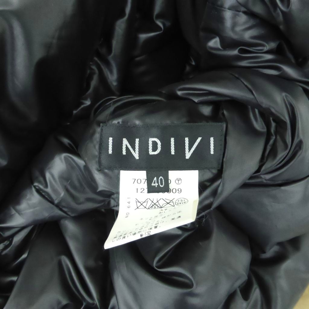 インディヴィ INDIVI ダウンジャケット ミドル丈 40 L 茶色 ブラウン 