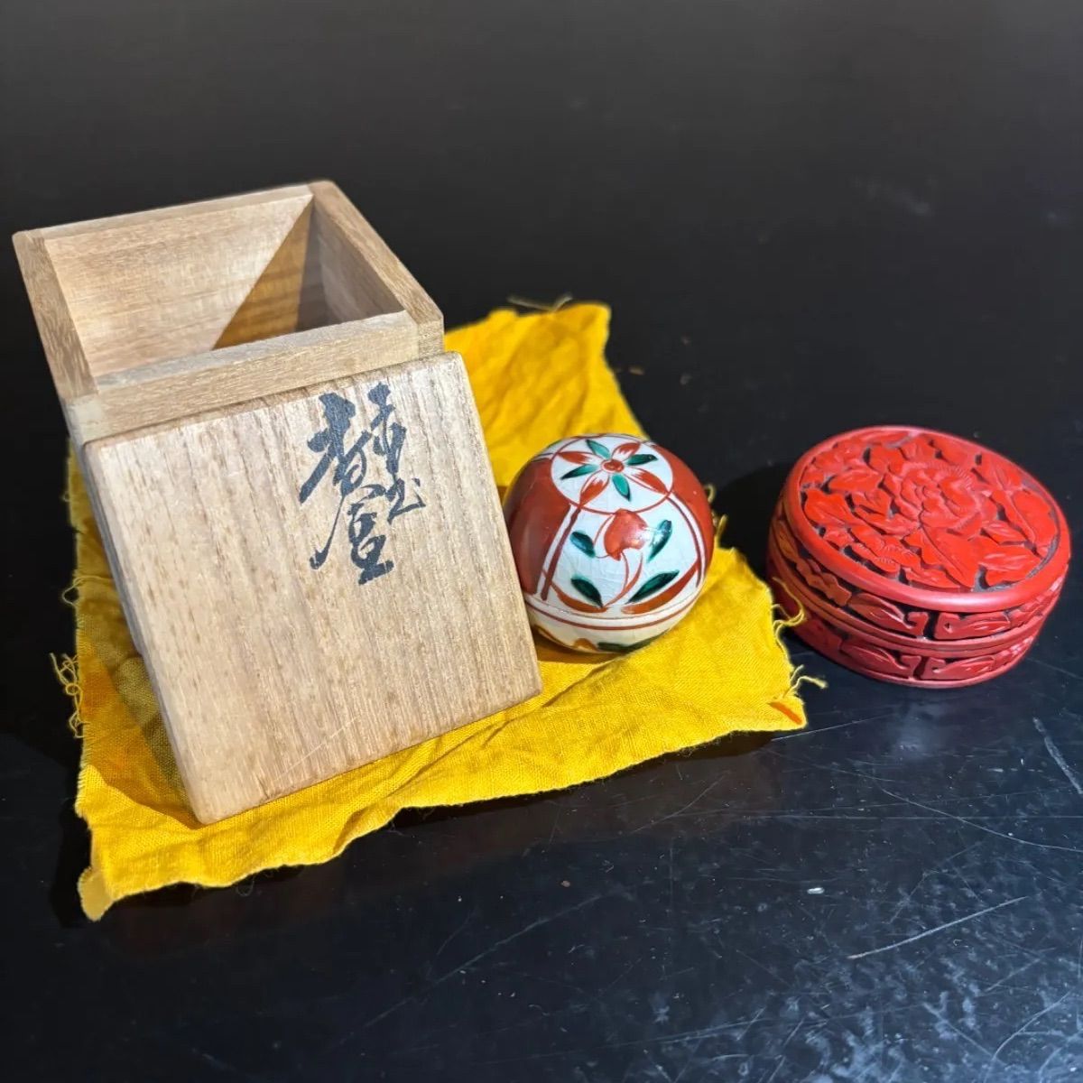E714 香合 羽子板 松竹梅香合 香合まとめ売り 干支 茶道具 茶器 茶器