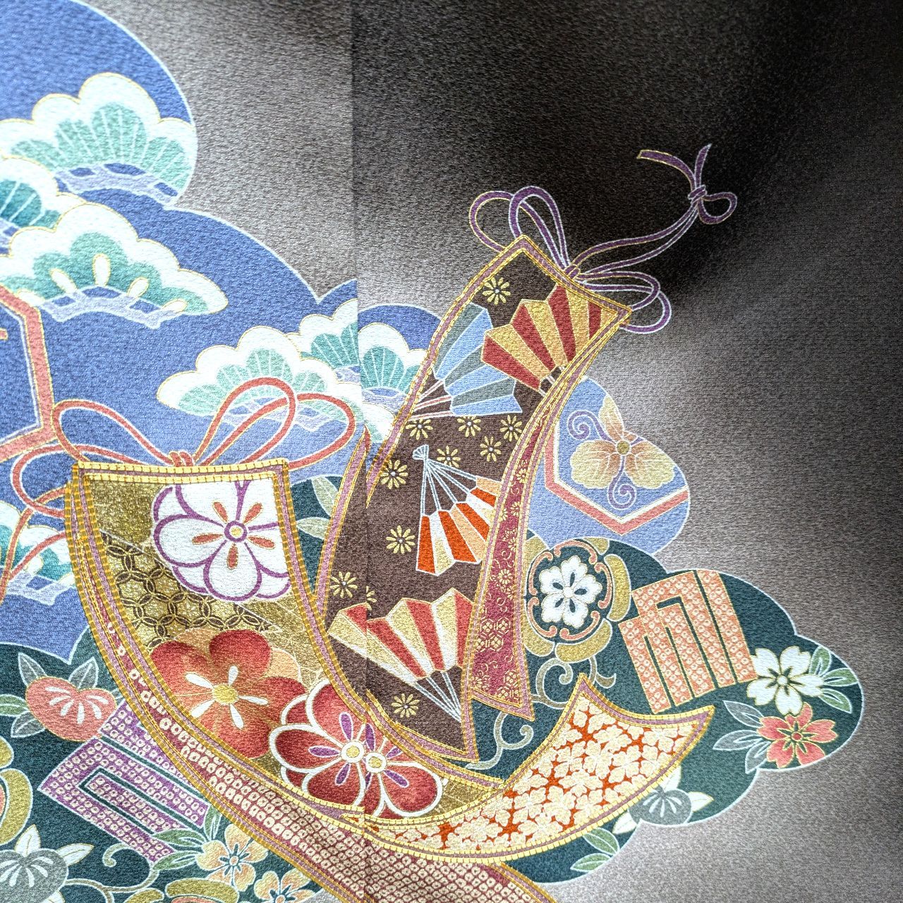 新品 人間国宝 三代目 吉田蓑助 吉澤織物 振袖 正絹 未仕立て品 仮絵羽