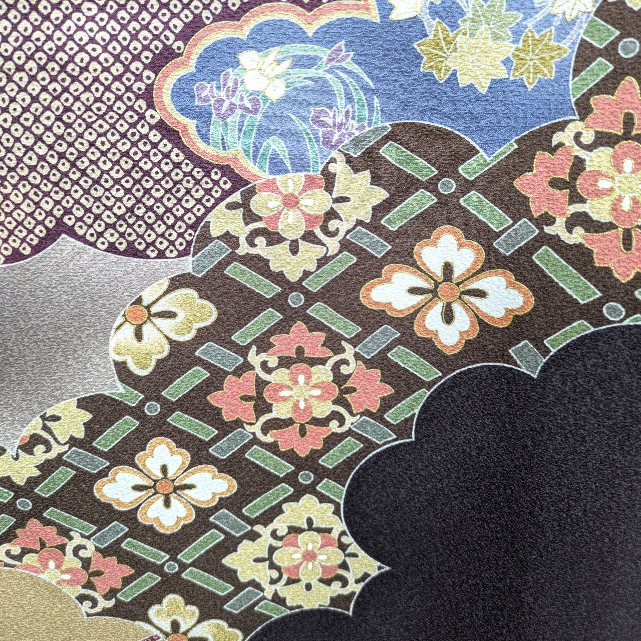 新品 人間国宝 三代目 吉田蓑助 吉澤織物 振袖 正絹 未仕立て品 仮絵羽