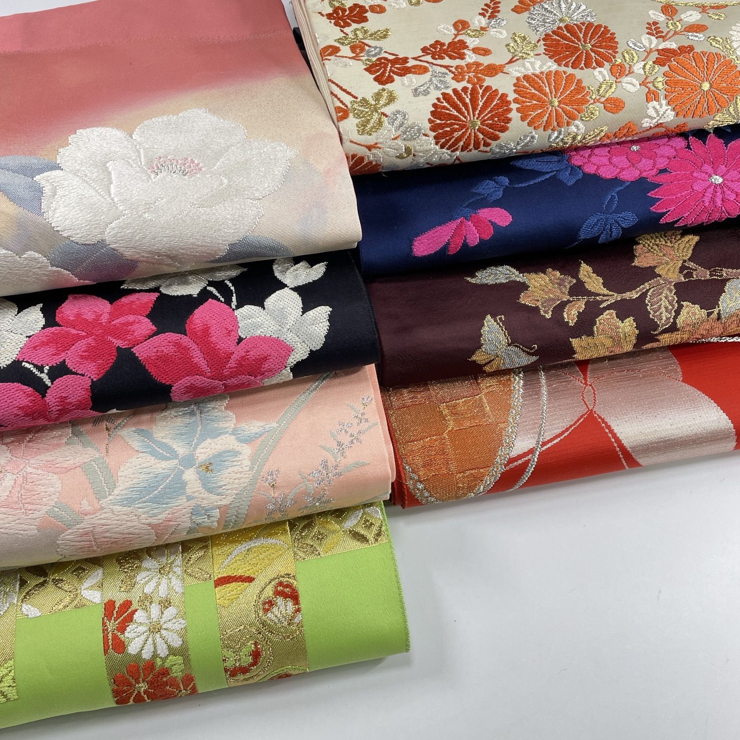 名古屋帯 8本 正絹 帯まとめ売り 同梱購入歓迎 リメイク用 着付け練習