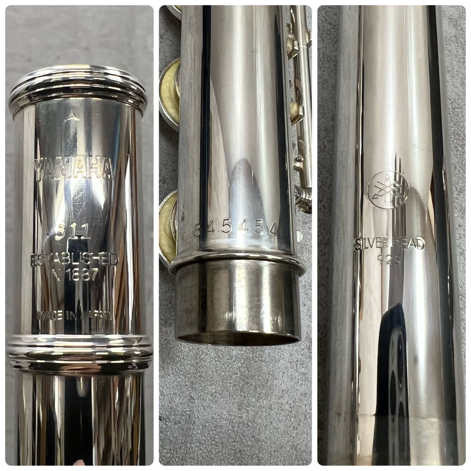 ヤマハ フルート YFL-311 後期モデル 頭部管銀製 銀めっき シルバー E