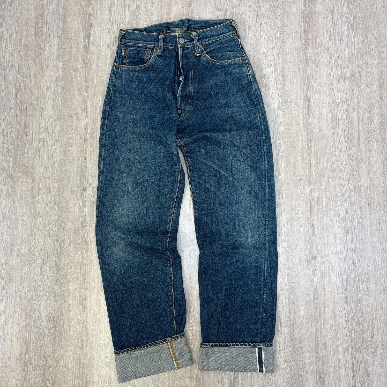 EVISU エヴィス 初期 魚釣りパッチ デニムパンツ シンチバック