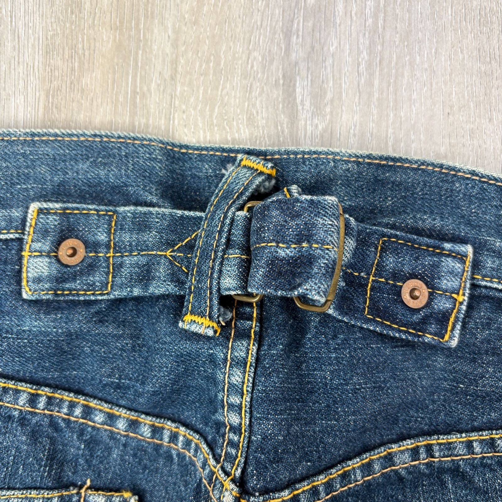 EVISU エヴィス 初期 魚釣りパッチ デニムパンツ シンチバック