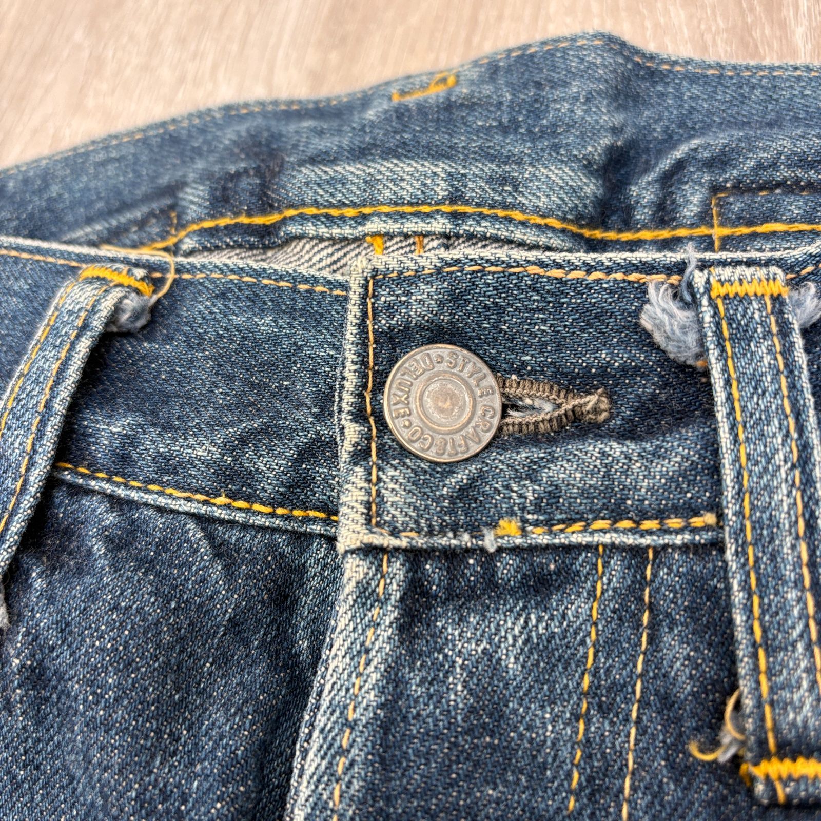 EVISU エヴィス 初期 魚釣りパッチ デニムパンツ シンチバック