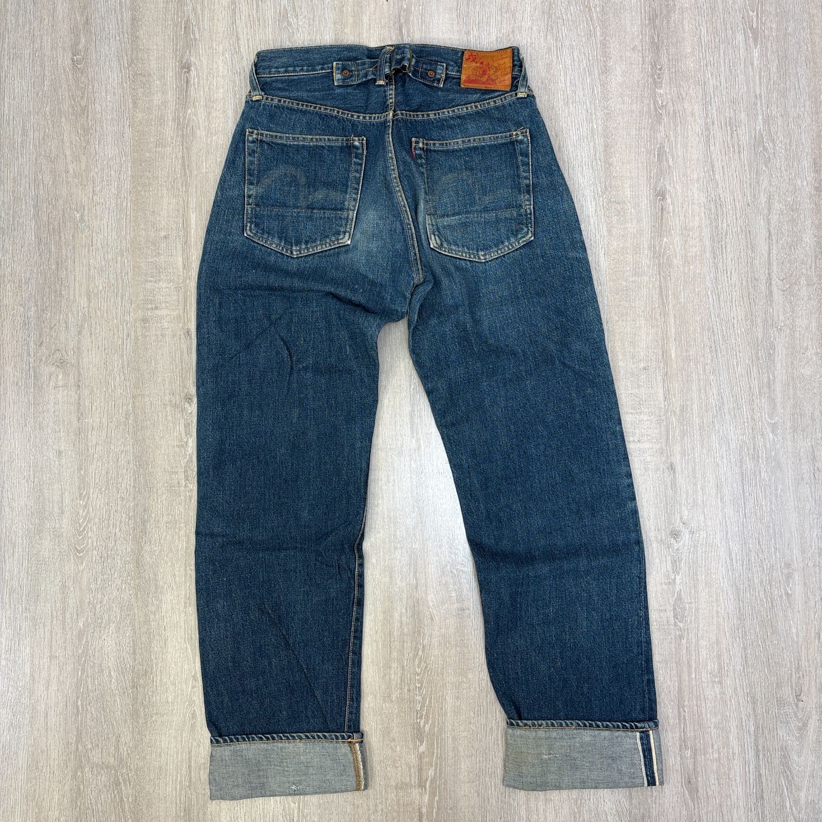 EVISU エヴィス 初期 魚釣りパッチ デニムパンツ シンチバック