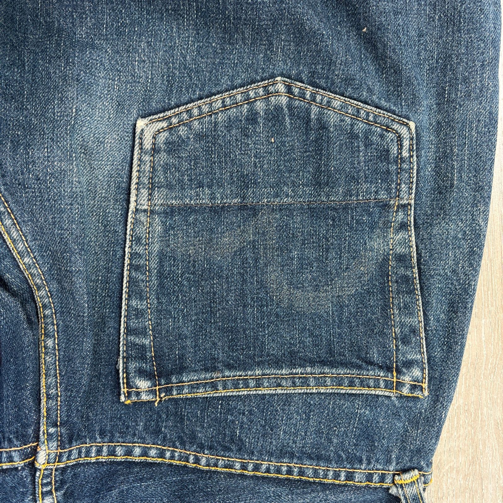 EVISU エヴィス 初期 魚釣りパッチ デニムパンツ シンチバック