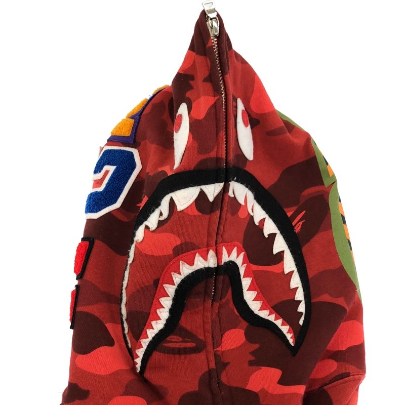 中古】A BATHING APE COLOR CAMO SHARK ジップパーカー M