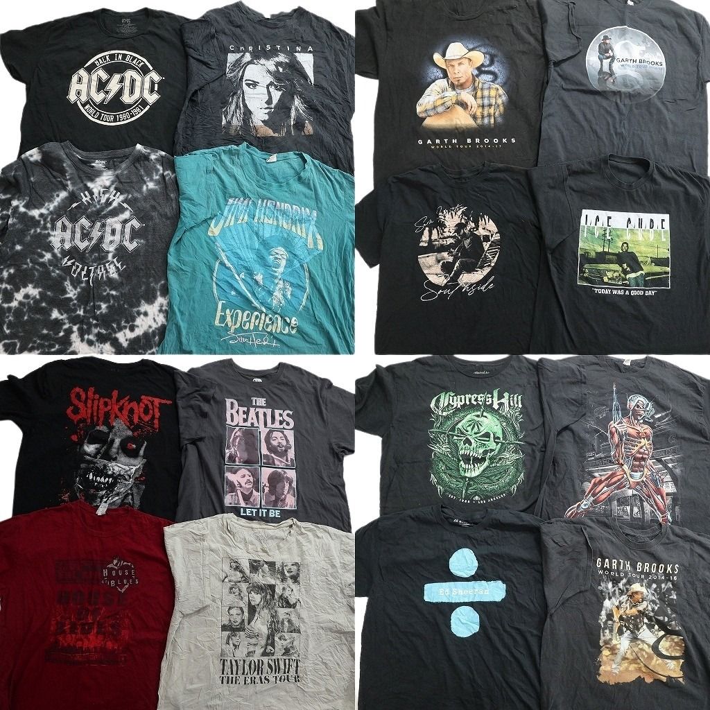 古着卸 まとめ売り 音楽・バンド 半袖Tシャツ 16枚セット (メンズ 2XL