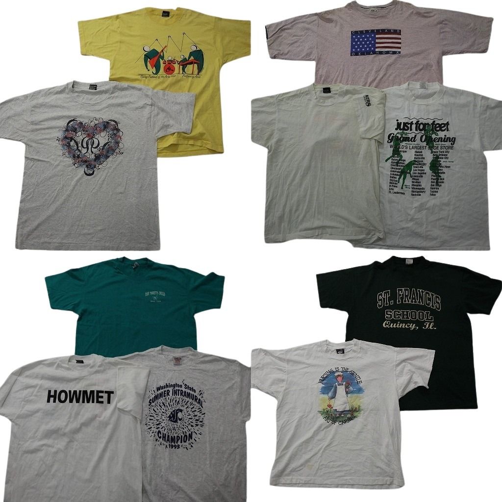 古着卸 まとめ売り シングル半袖Tシャツ 10枚セット (メンズ XL ) USA