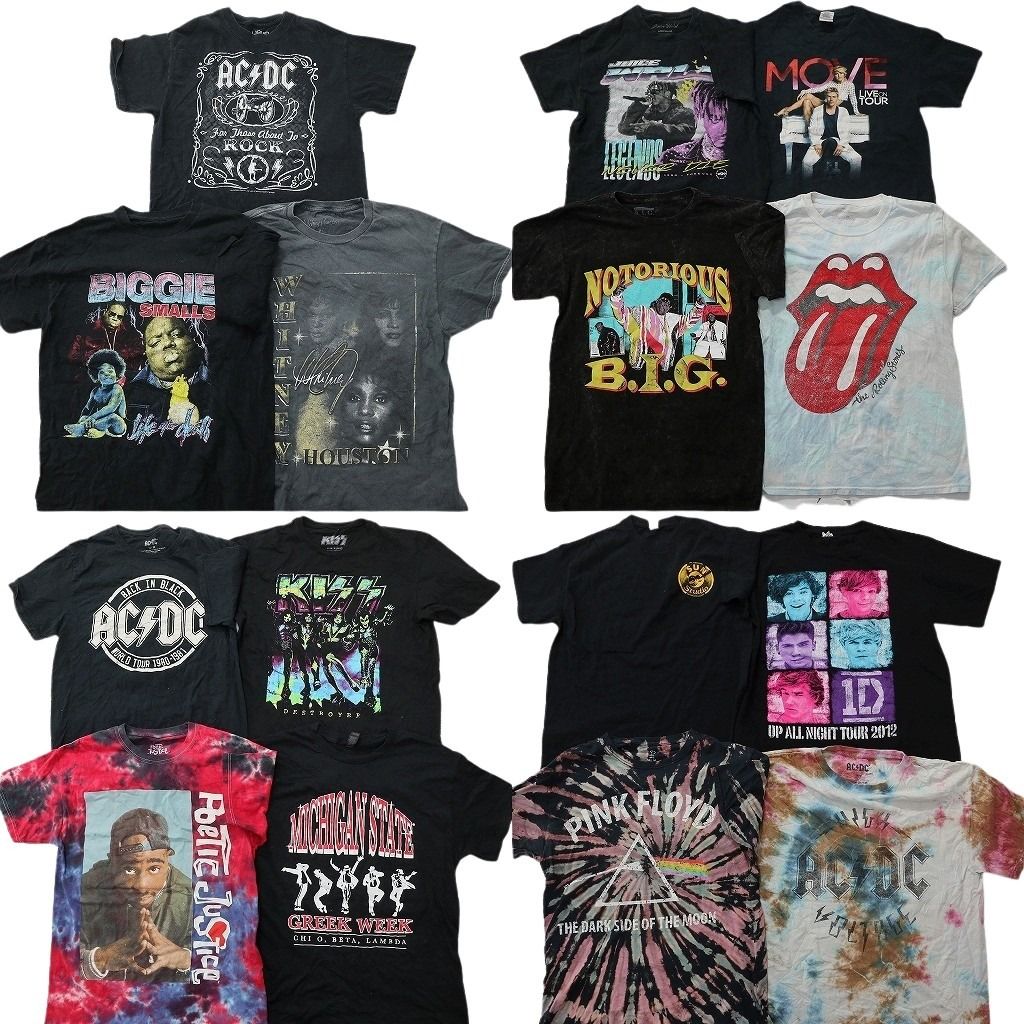古着卸 音楽・バンド まとめ売り 半袖Tシャツ 15枚セット (メンズ