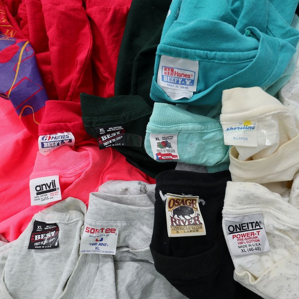 古着卸 まとめ売り シングル 半袖Tシャツ 10枚セット (メンズ XL