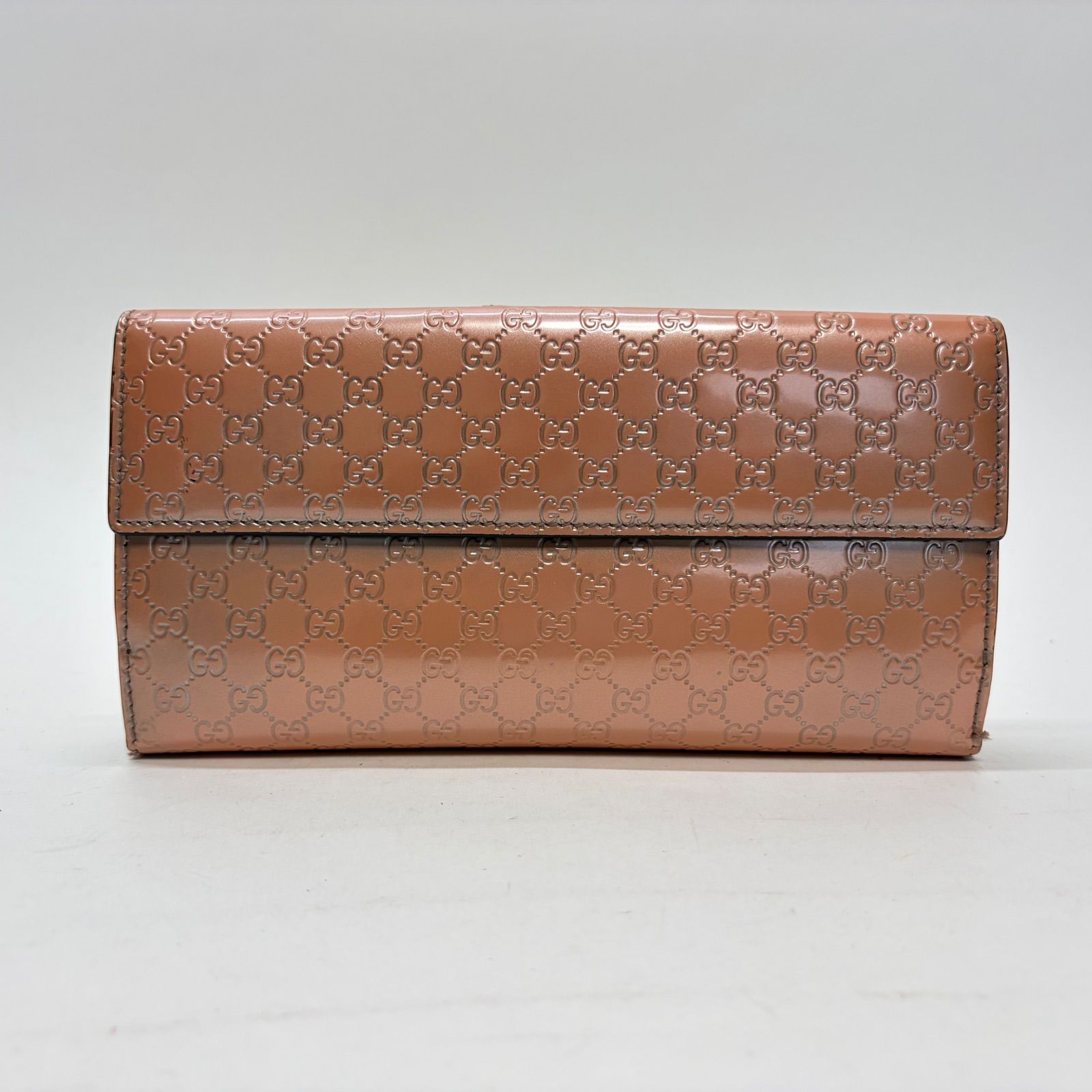 GUCCI ベージュ 長財布 G金具付き エナメル 3836 GUCCI グッチ 長財布 