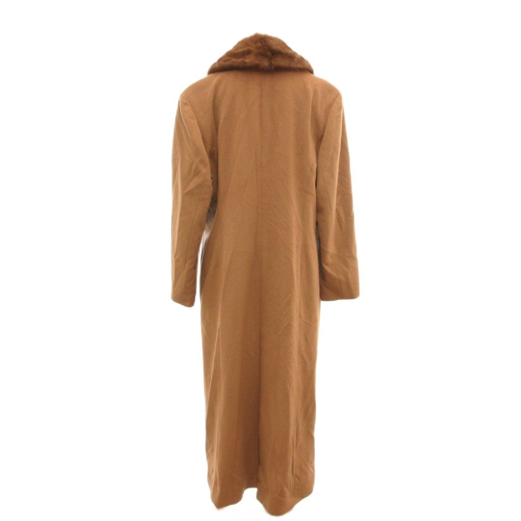 ハナエモリ HANAE MORI ミンクファーコート ロング カシミヤ 38 茶