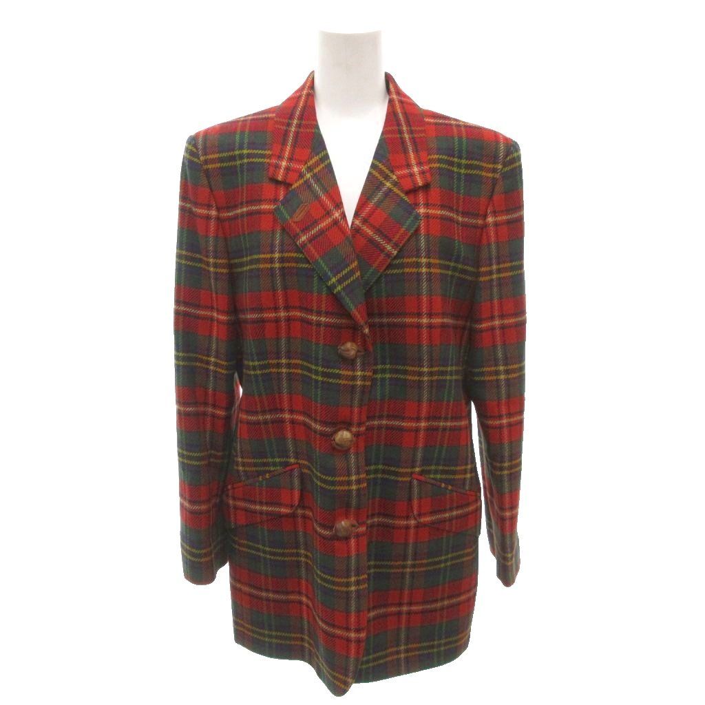 ダックス DAKS テーラードジャケット ブレザー チェック くるみボタン