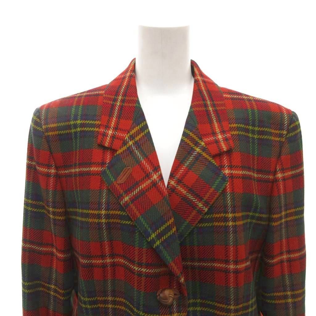 ダックス DAKS テーラードジャケット ブレザー チェック くるみボタン