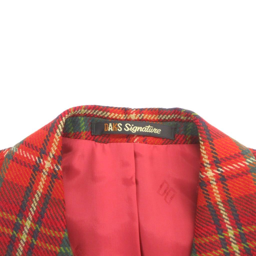 ダックス DAKS テーラードジャケット ブレザー チェック くるみボタン