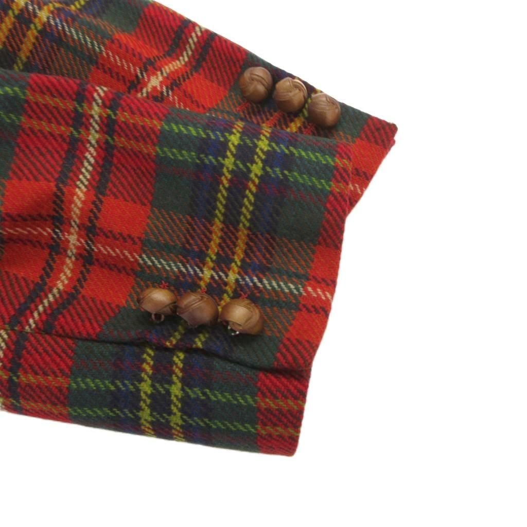 ダックス DAKS テーラードジャケット ブレザー チェック くるみボタン