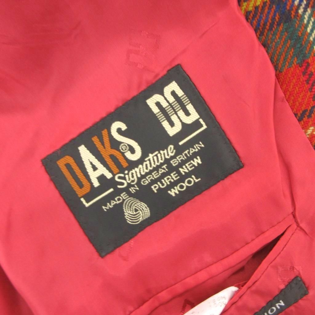 ダックス DAKS テーラードジャケット ブレザー チェック くるみボタン