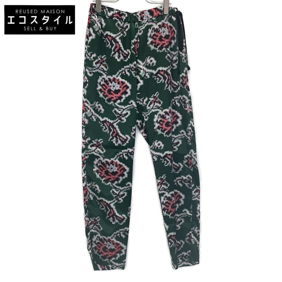 DRIES VAN NOTEN ドリスヴァンノッテン ｸﾞﾘｰﾝ 花柄 ｲｰｼﾞｰﾊﾟﾝﾂ 38