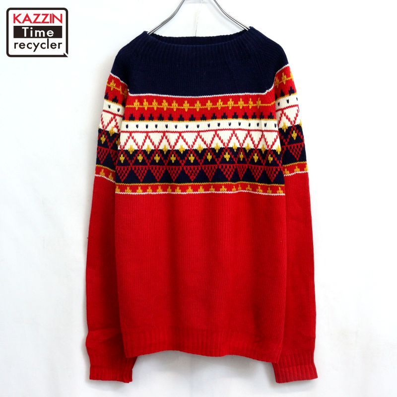 ノルディック柄（ブランドジェーシーペニー）（ニット 70s vintage J.C.Penney ノルディック柄 ニットセーター メンズ 表記Lサイズ