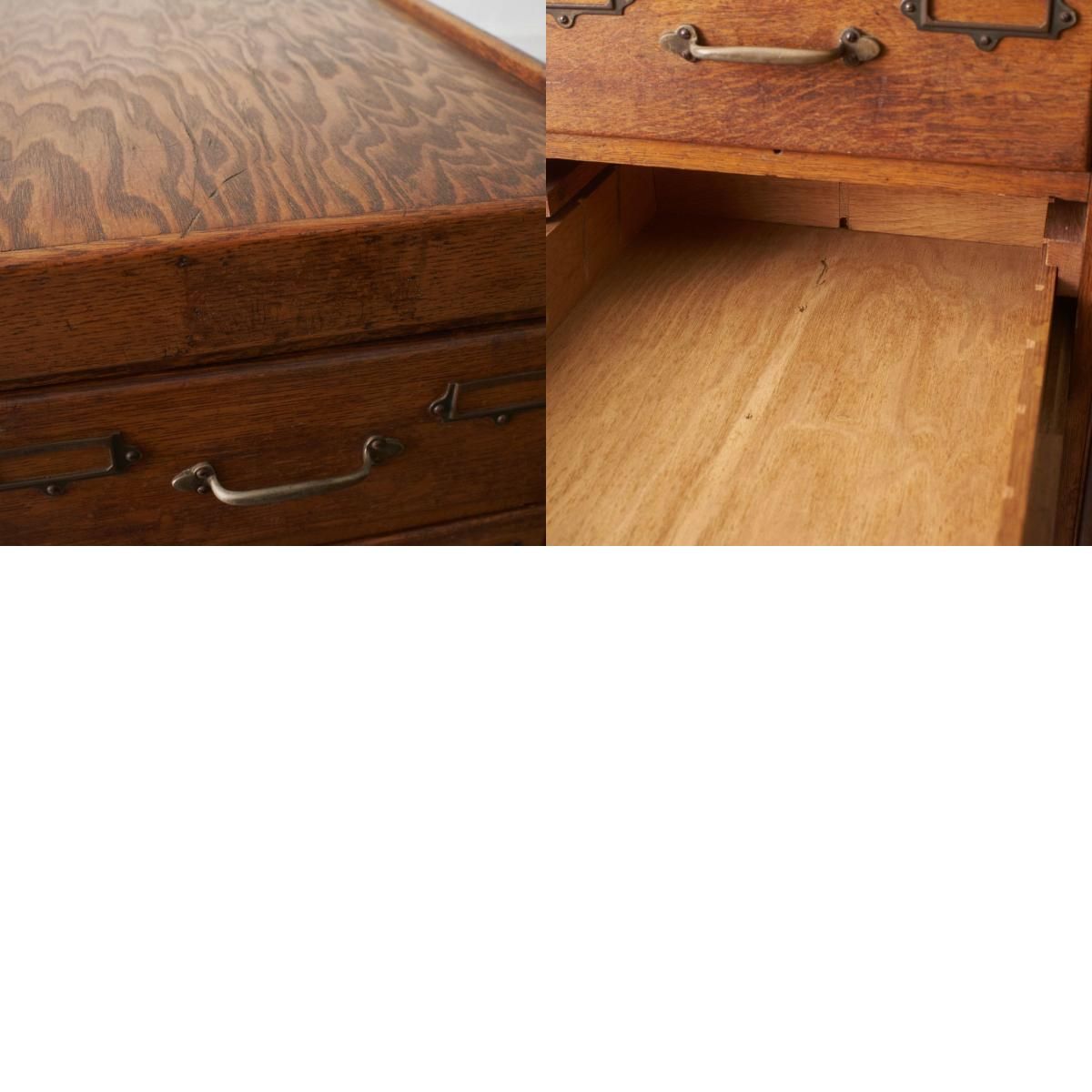 英国 アンティーク チェスト 7段 オーク ドロワー 引き出し 収納家具